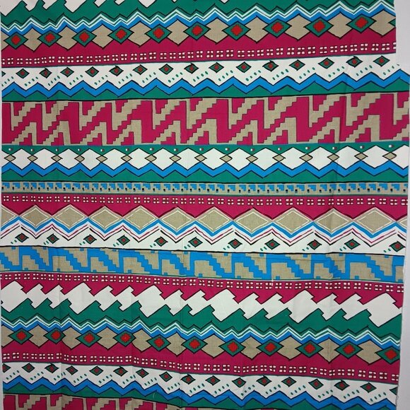 Joan Kessler For Concord Fabric Southwest Aztec Geometric Print Vintage 80s Pink - Picture 2 of 12